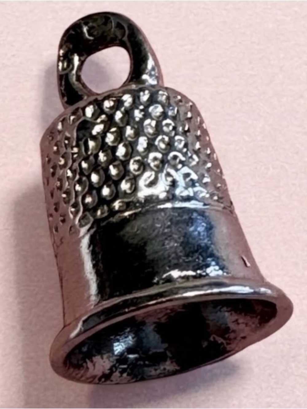Vintage 925 Sterling Silver Dimpled Thimble Charm Pendant